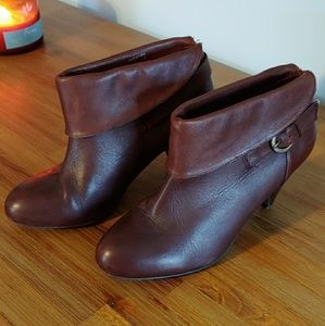 Brown Leather Booties -Aldo
